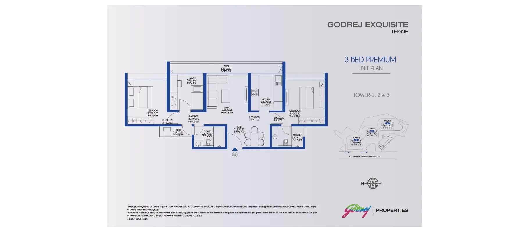 Godrej Exquisite 2BHK L - 724 CA Floor Plan